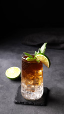 Coffee brew in a glass with tonic
