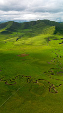 Aerial view of the ganzi grassland in gannan