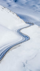 Snow mountain road