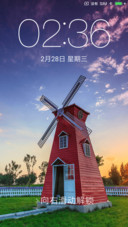 夕阳下的风车