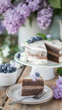Some Cakes, Fruits And Flowers