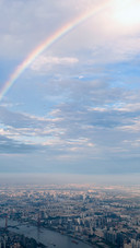 Rainbow view of Shanghai Yangpu Bridge