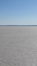 The pink reflection of the salt lake in turkey