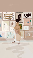 Girl Walking in The Gallery