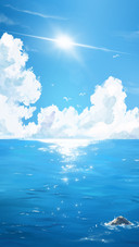 Illustrations of summer seaside scenery