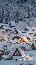 Beautiful Village in Snow