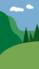 Green mountains and white clouds