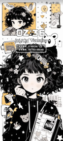 拼贴短发女孩