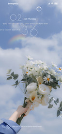 Girl hold flowers