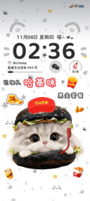 美味黑金汉堡小猫