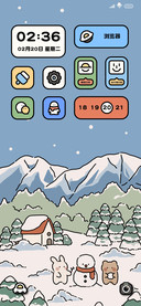 线条插画 冬雪