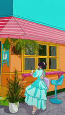 A Lady is Enjoying Afternoon Tea
