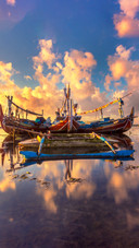 Sunset over the sea in bali