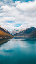 The snowcapped mountains and lakes of basong co