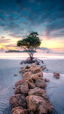 Sunset over batam island