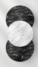 Geometric pattern interwoven with marble and wooden plate