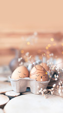 Delicate Composition of Flowers and Eggs