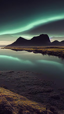 The aurora gently kisses the tundra