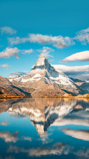 Matterhorn reflected on Stellisee Lake