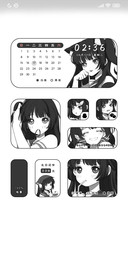 黑白少女 可爱漫画