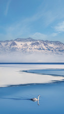 Sailimu Lake in Winter in Xinjiang, China