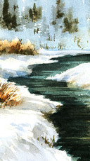 Illustration of snow scenery
