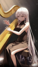 3d Illustration of A Girl Playing A Harp Instrument