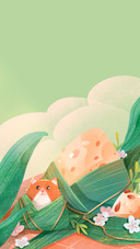 榴花三日迎端午壁纸-锐景创意