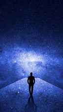 Man Standing Lonely in Universe