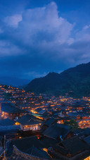 The Small Town at Night is Beautiful And Peaceful