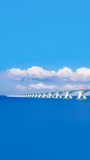 Long bridge over the blue sea in Zeeland