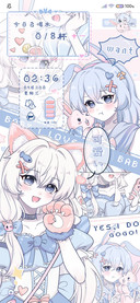二次元病娇蓝粉少女