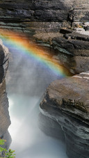 Rainbow at Mistaya River Alberta Province