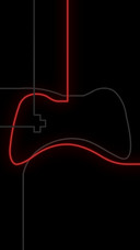 Gamepad Black in Neon Red