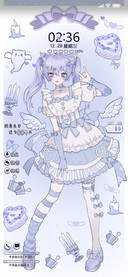 甜酷少女 紫蓝贴纸