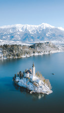 Panoramic View of Scenic Lake Bled