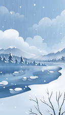 Illustration of a cold winter