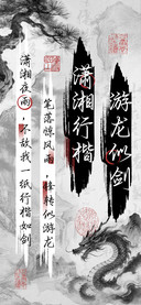 游龙似剑潇湘行楷