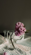 Flowering cherry branch in a glass Vase