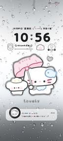 小猫撑伞 起雾壁纸