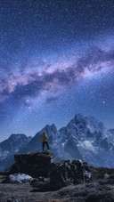 Man Standing Alone Under The Stars