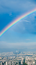 Rainbow scenery in Suzhou after the rain