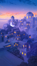 A Beautiful And Quiet Town Under The Stars