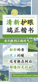 清新护眼端正楷书