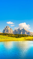 Lake and Mountains at Sunset