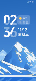 雪山浅蓝清新