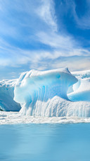 Big Blue Icebergs of Polar Landscape