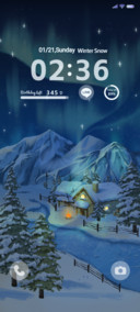 Snowy Night Aurora