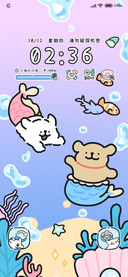 线条小狗昼夜海底