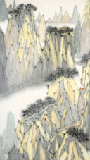 师界弘山水画印象